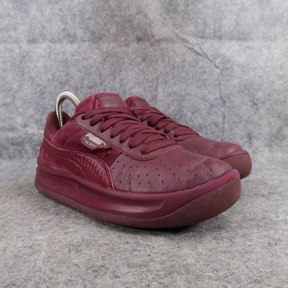 Puma Shoes Womens 6 Sneakers Lifestyle Trainers Leather Velvet California Purple